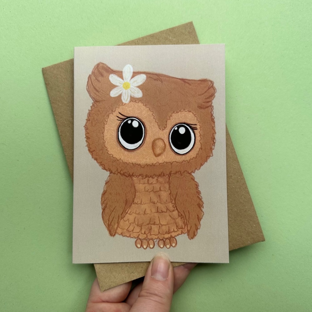 Daisy Owl | Greetings Card