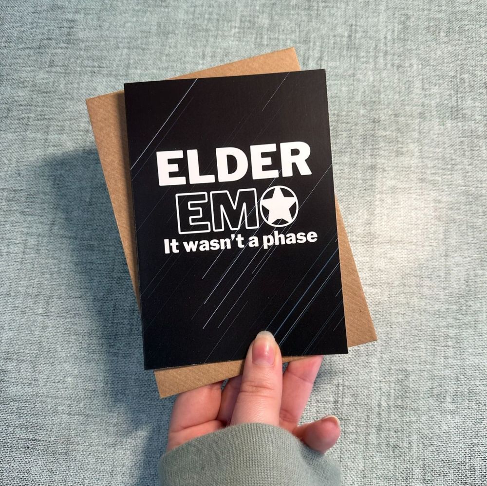 'Elder Emo It wasn't a phase' Greetings Card