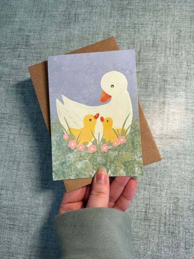 Duck and Ducklings Greetings Card | New Baby Card | Young Child Card