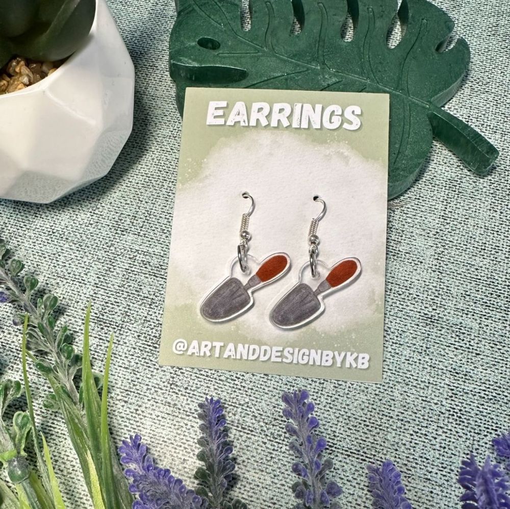 Garden Trowel Acrylic Charm Earrings