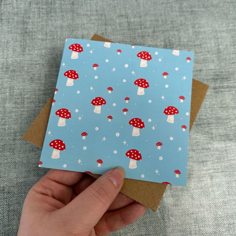 Toadstool / Mushroom Pattern Greetings Card
