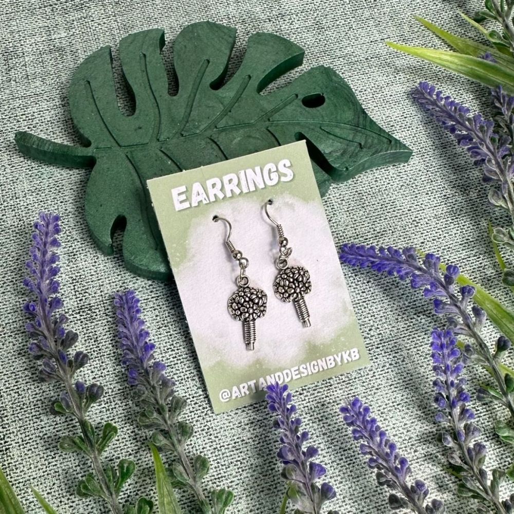 Flower bunches Silver Charm Earrings