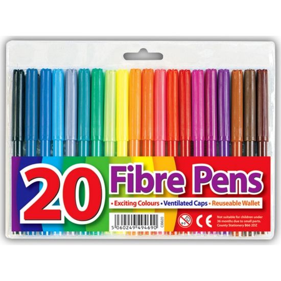 Felt Tip Pens / FIBRE PENS 20pk