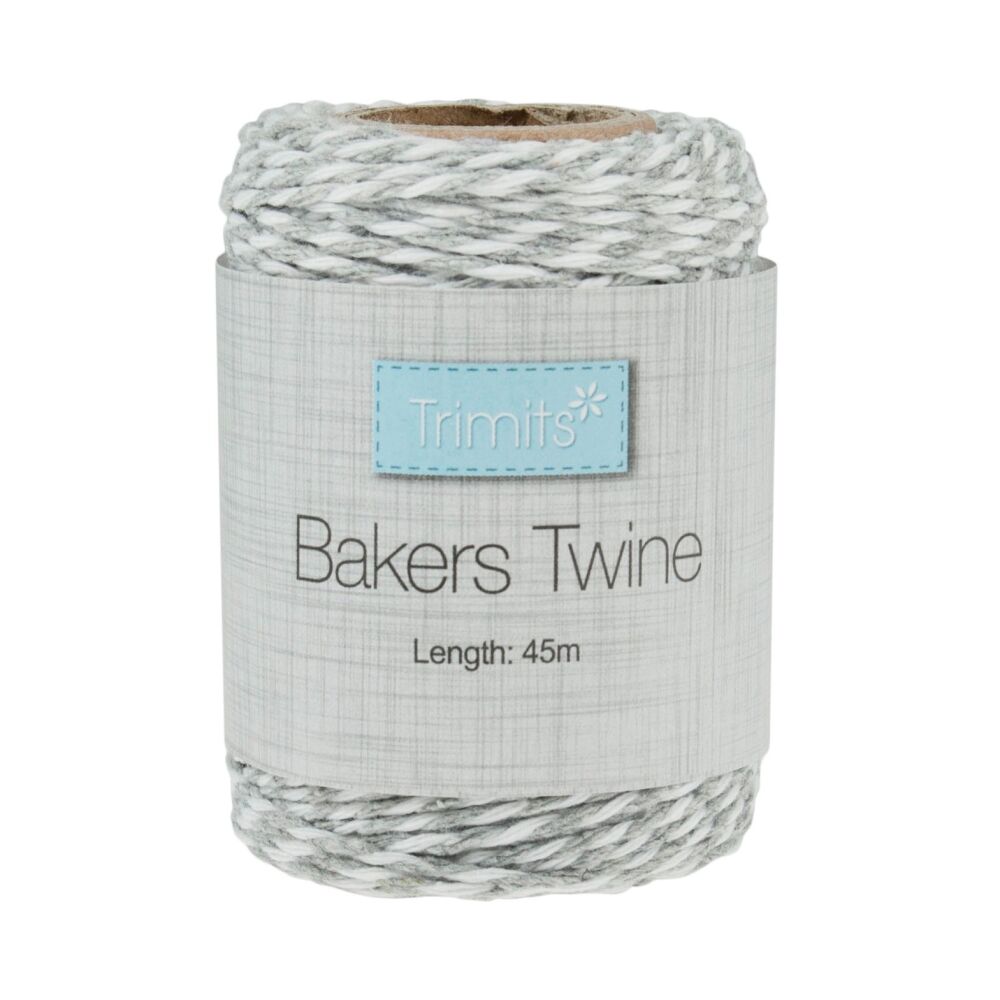 Bakers Twine: 45m x 2mm: Grey and White