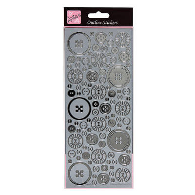 Outline Stickers - Blooming Buttons - Silver 