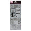Outline Stickers - Postage Stamps - Silver