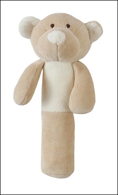 Wooly soft toy rattle (teddy)