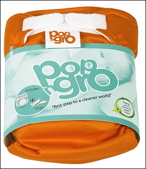 PopNGro pocket nappy (size 1; orange)