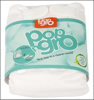 PopNGro pocket nappy (size 1; white)
