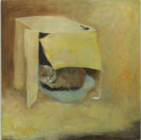 Cat in a box Tessa Newcomb 17 x 17 cm
