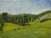 Valley with May trees Frances Mann 43 x 63cm