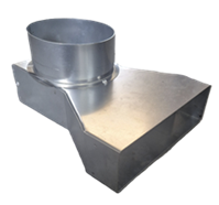 A1 Rated Flat Duct Wall Sleeves 204mm x 60mm Rectangle to Round