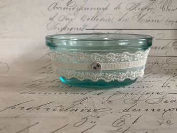 Recycled glass soap dish