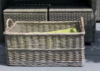 Grey washed Willow storage basket
