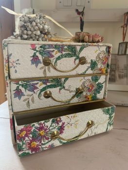 Vintage paper covered drawers