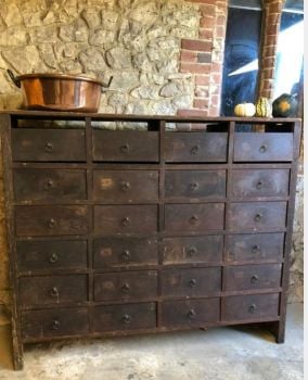 SOLD Antique french workshop drawers