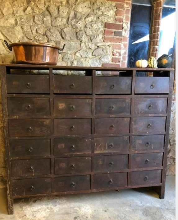 Antique french workshop drawers