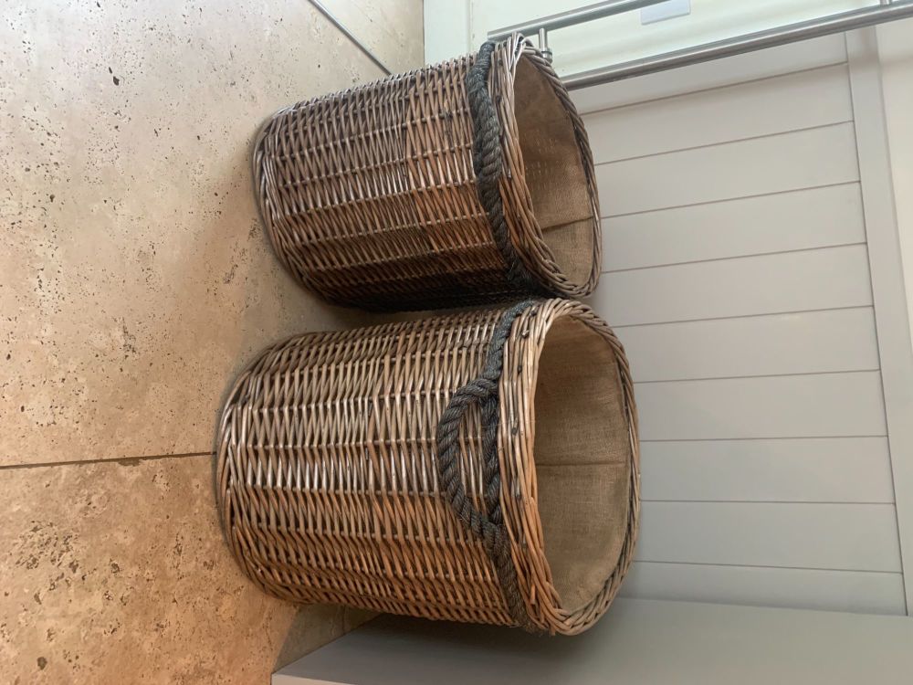 Hessian lined baskets