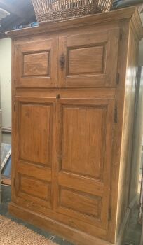 Antique French elm cupboard