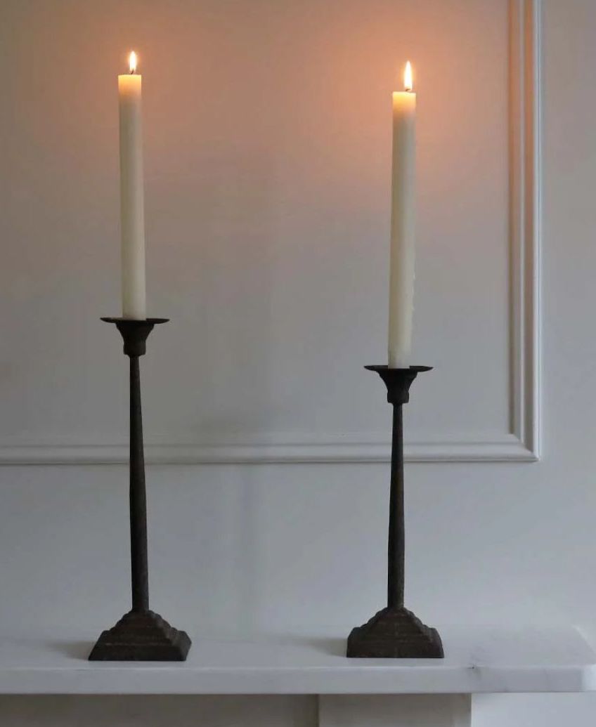 Rustic metal candlestick