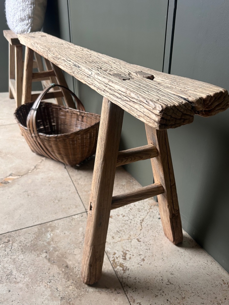 Antique elm bench