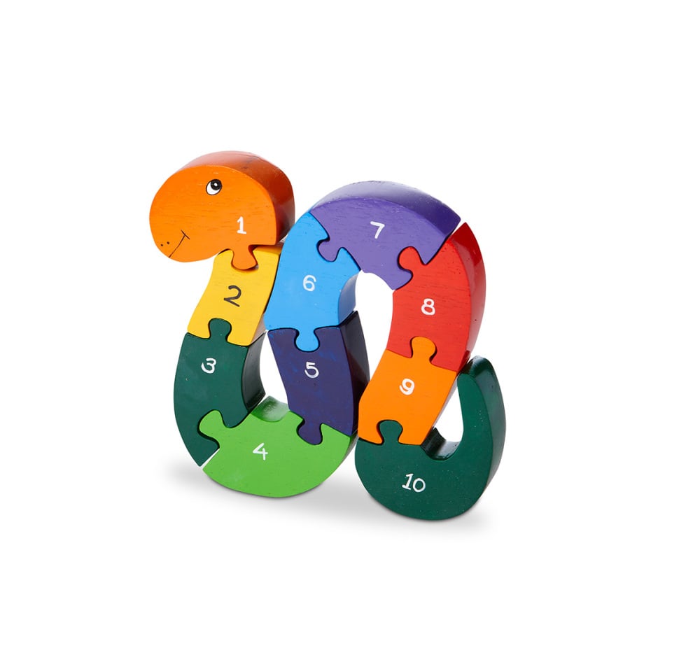 Wood Like To Play Wooden Number Snake Puzzle