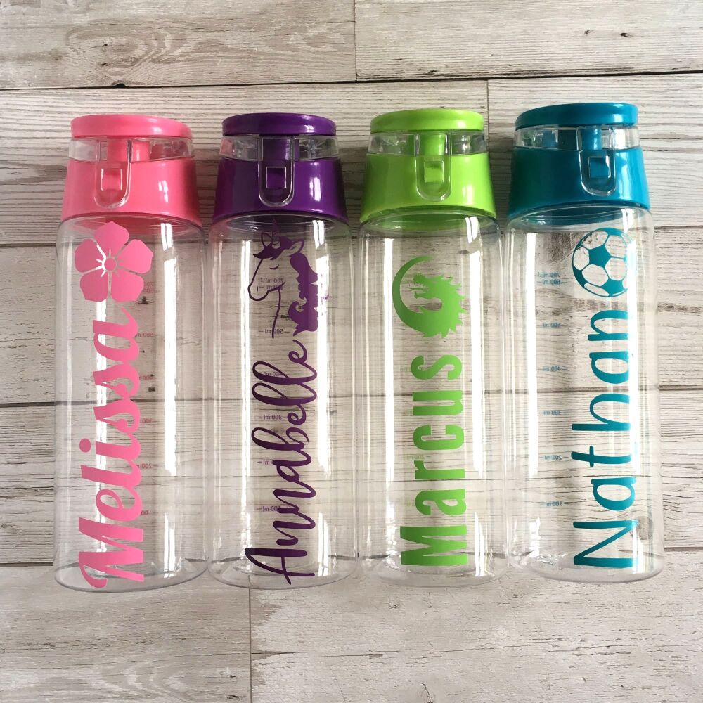 PERSONALISED Plastic Water Bottle PURPLE