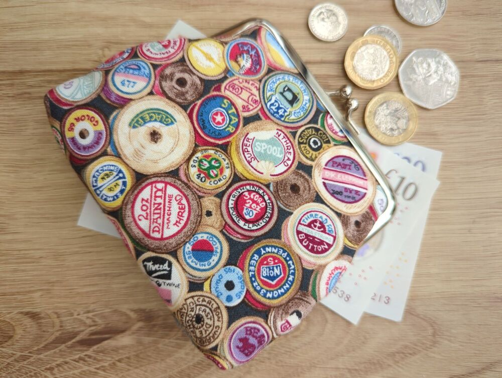 Cotton Reel Kiss Lock Purse