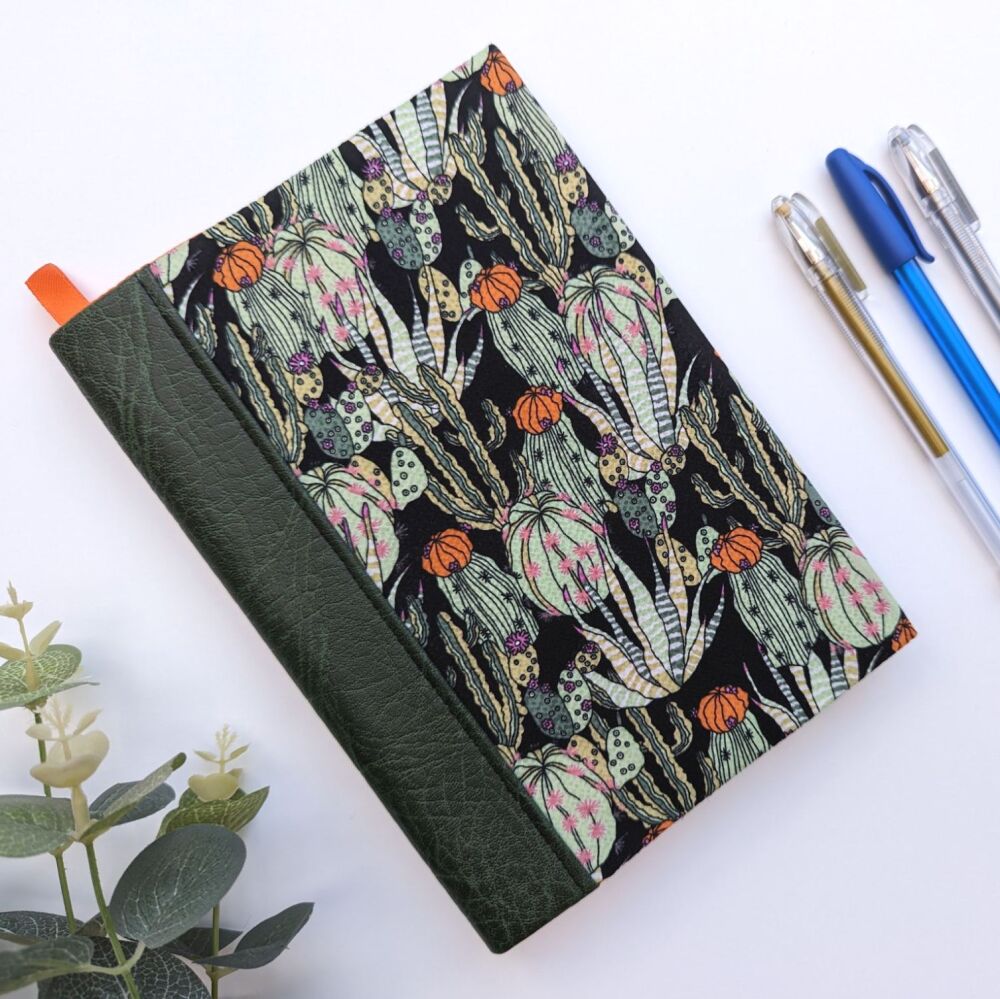 Cacti Re-usable A5 Fabric Covered Notebook (Luxury)