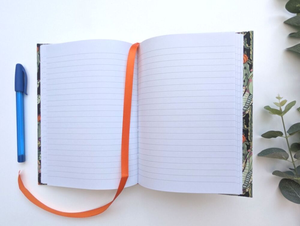 Cacti Re-usable A5 Fabric Covered Notebook (Luxury)