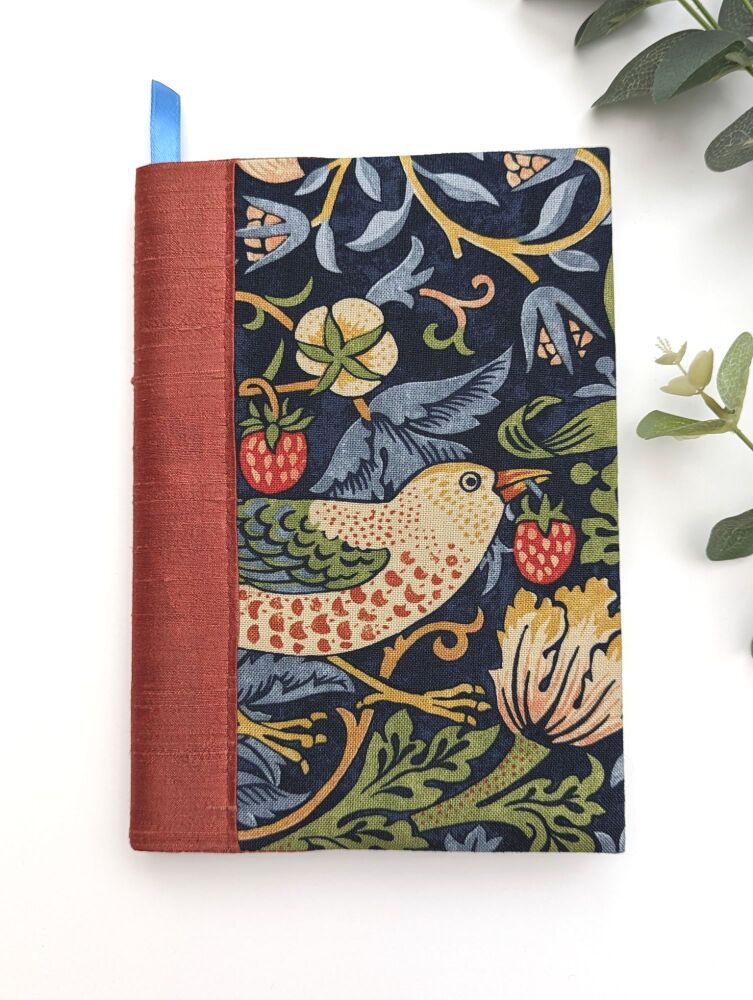 Strawberry Thief Re-usable A5 Fabric Covered Notebook (Standard)