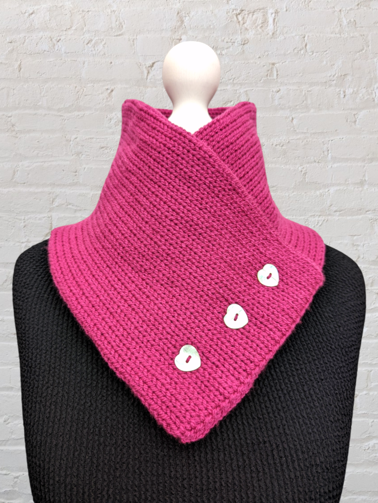 Magenta Knitted Neck Warmer