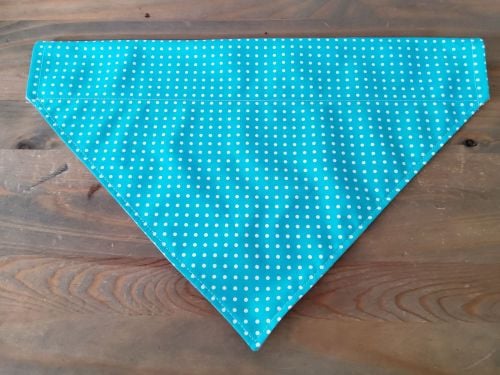 Turquoise green polka dog bandana