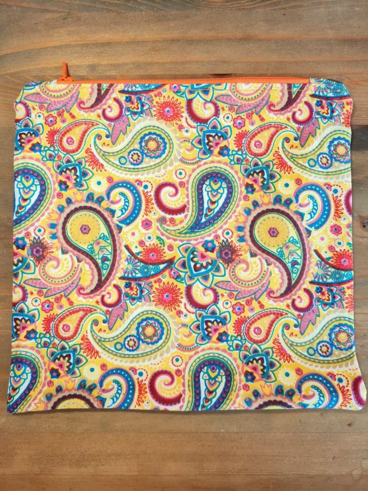 Zipped "Lucy" make up bag in multi-coloured cotton