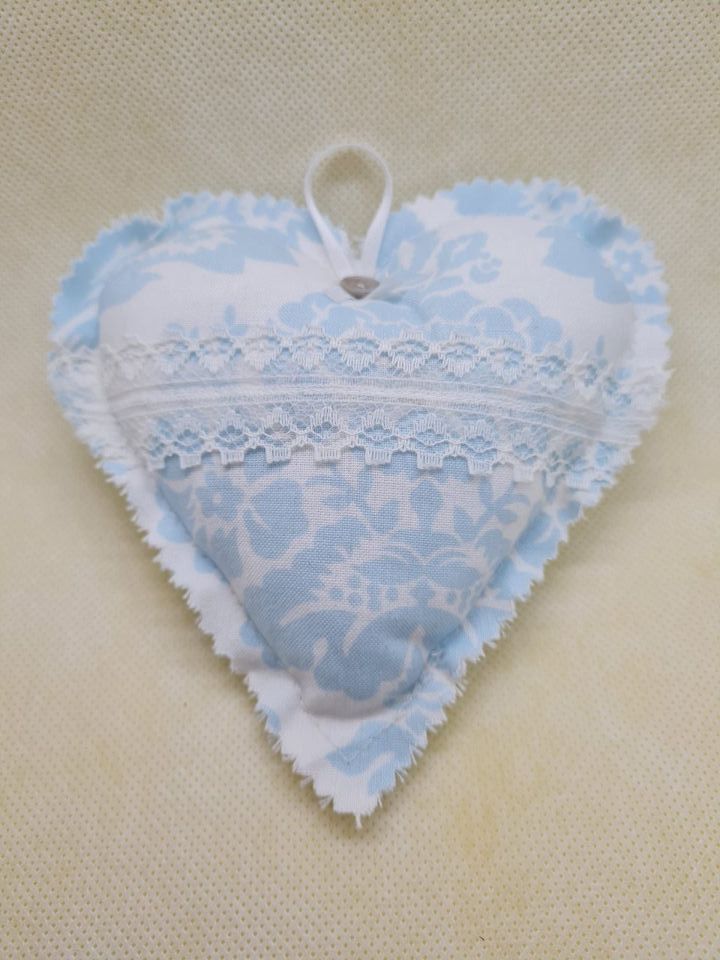 Lavender Heart - blue floral cotton