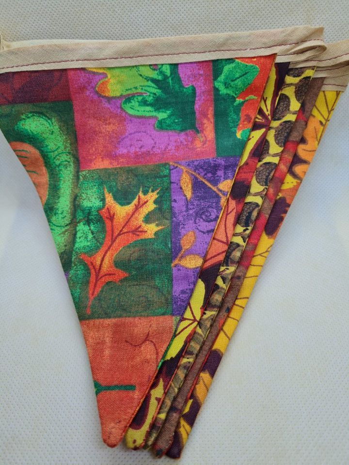 Cotton bunting, Autumn fabric