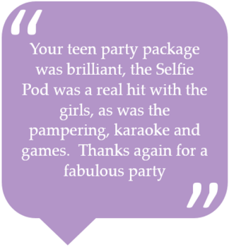 Girls pamper parties Kent home page quote 2