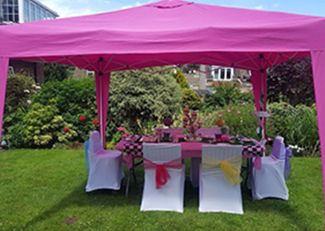 Girls pamper parties Kent party extras awning