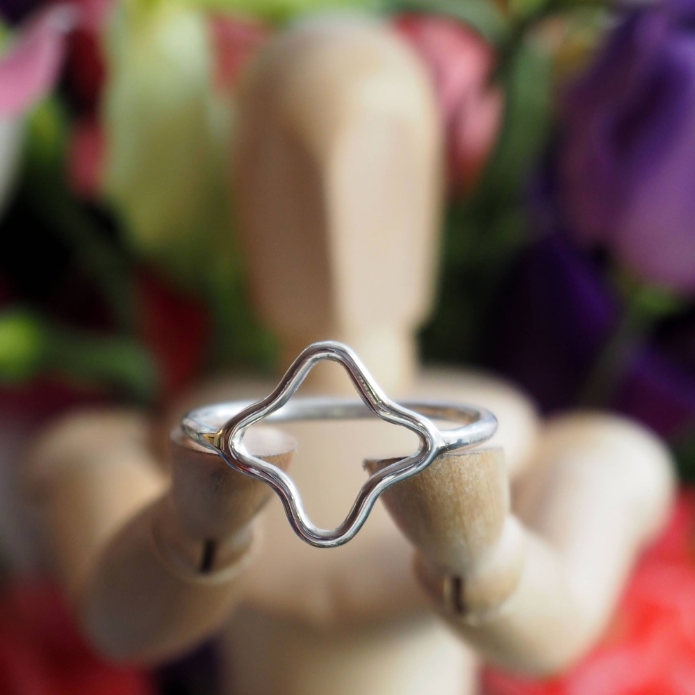 Sterling silver ring with star