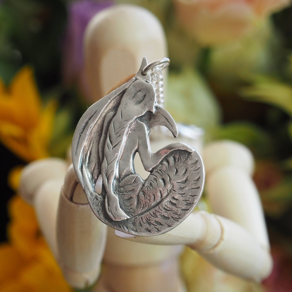 Fine silver mermaid on a sterling silver belcher chain