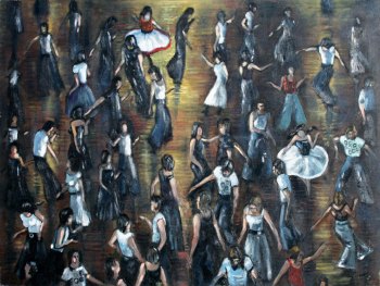 "That Beatin' Rhythm" - An original oil painting  by Neil Thompson on stretched canvas. Size,  80 cm wide by 60 cm tall.