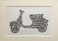 "Vespa Scooter" - A signed limited edition print, cream mounted and backed ready for framing. Fits straight into an A4 frame.