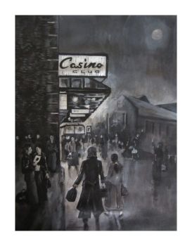 "Anticipation" - a limited edition print, arriving for a Northern Soul all nighter at  Wigan Casino. Two different size prints available.