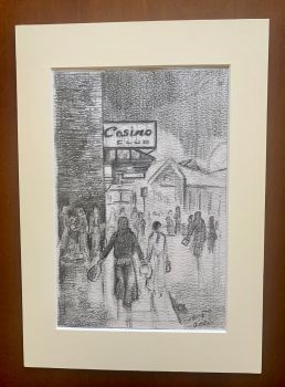 "Anticipation, Prep Pencil Sketch" - Original pencil sketch, mounted and backed - fits directly into an A4 frame.