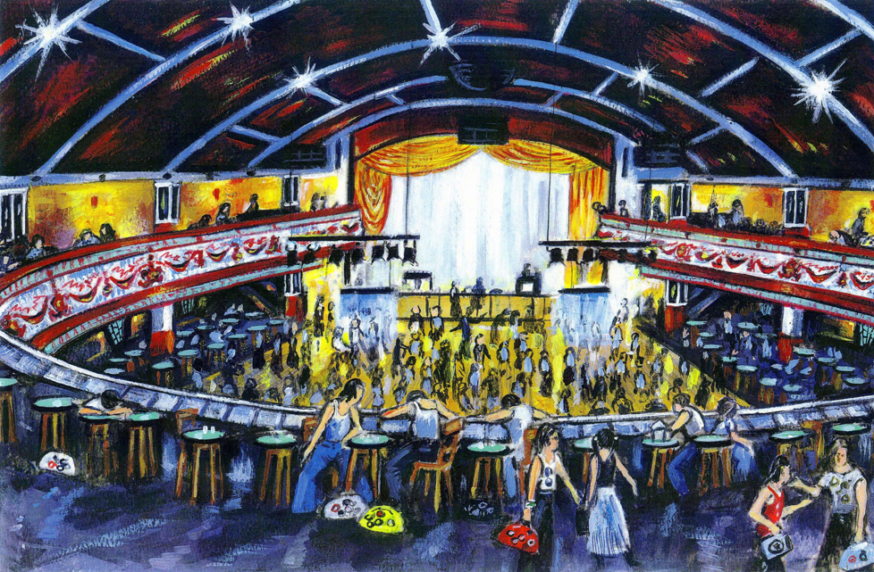 "One Wonderful Moment” - Looking down at the balcony and dance floor at Wigan Casino. A3 size - 42 cm wide by 29.7 cm tall.