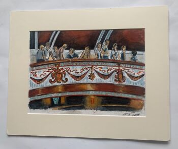 "Balcony at Wigan Casino" - An original water colour painting.