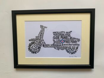 "Lambretta Scooter" A signed limited edition print, cream mounted, backed and framed.