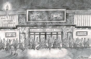 "Major Lance Live at the Torch" - An original pencil sketch of the Torch before the Major Lance appearance.