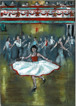 "What Kind of Lady" - An original oil painting on art board. Size - 7 inches tall by 5 inches wide.