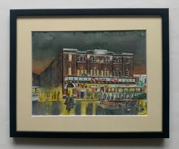 "Wigan Casino Before the All Nighter" - Original Water Colour Painting by Neil Thompson, mounted and framed.
